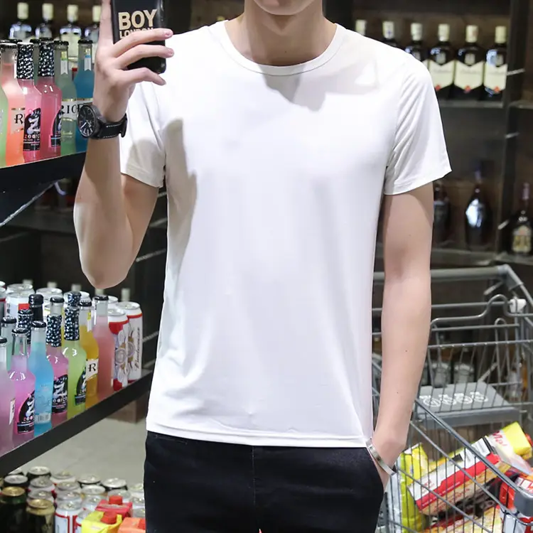 Men's Grey Long Sleeve T-Shirt Slim Fit 2018 Winter - Image 4