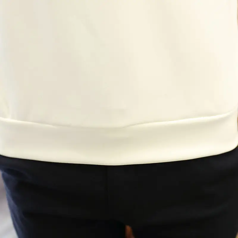 Men's 2018 Striped Long Sleeve T-Shirt Black White - Image 5