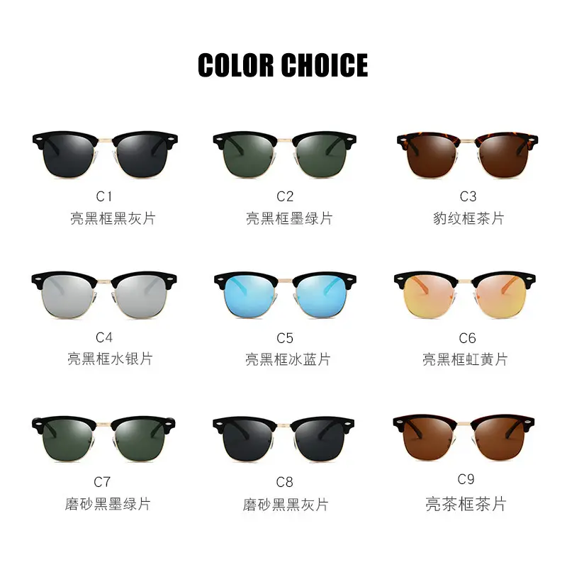 Polarized Sunglasses Black Gold Anti-UV Men Women