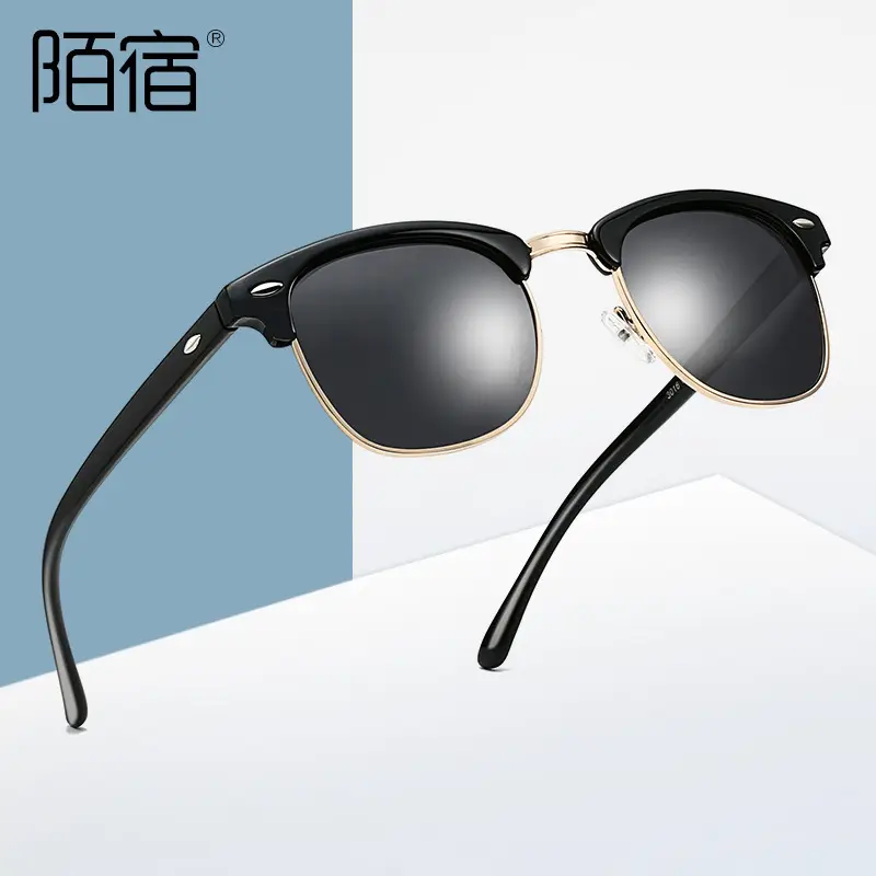Polarized Sunglasses Black Gold Anti-UV Men Women
