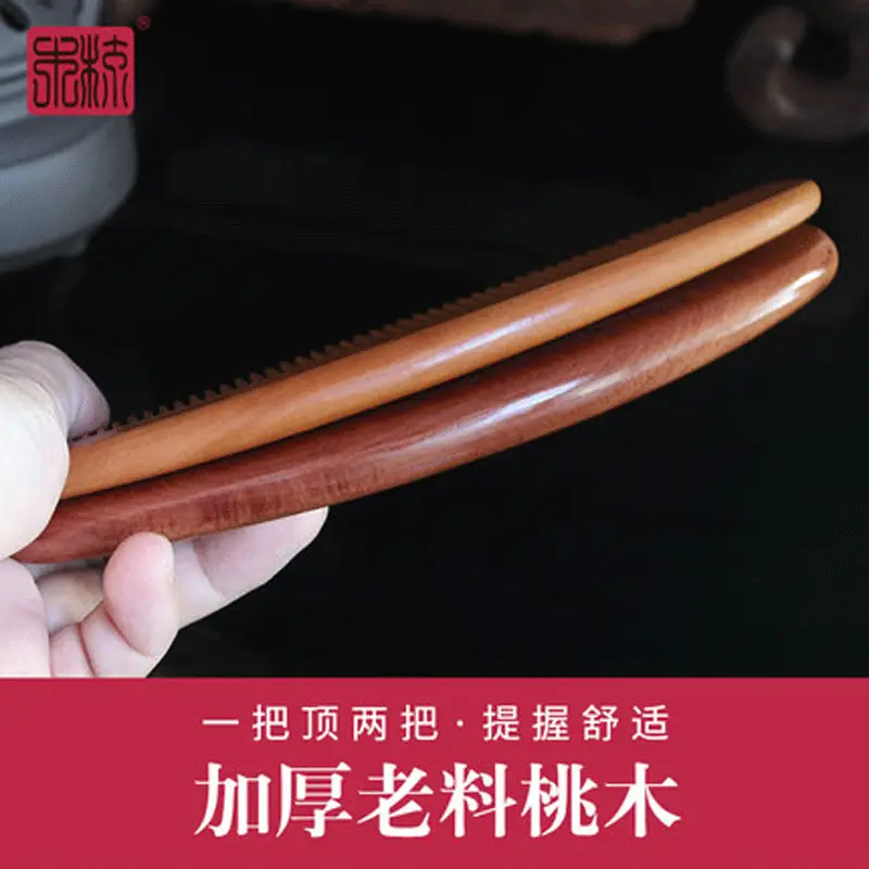 Peach Wood Hair Comb with Sandalwood Massage - Image 16