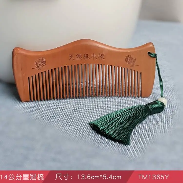 Peach Wood Hair Comb with Sandalwood Massage - Image 10