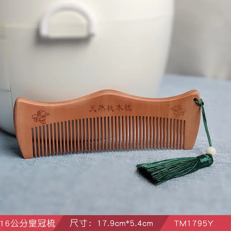 Peach Wood Hair Comb with Sandalwood Massage - Image 11