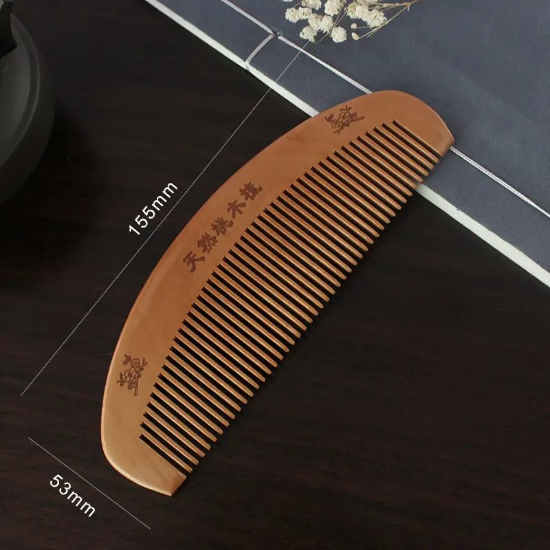 Peach Wood Hair Comb with Sandalwood Massage - Image 5