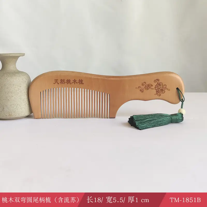 Peach Wood Hair Comb with Sandalwood Massage - Image 6