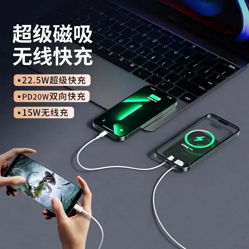 Magsafe Magnetic Power Bank Fast Charging 20000 Mah Compact Portable Wireless Charging Mobile Power Supply Customized - Image 6
