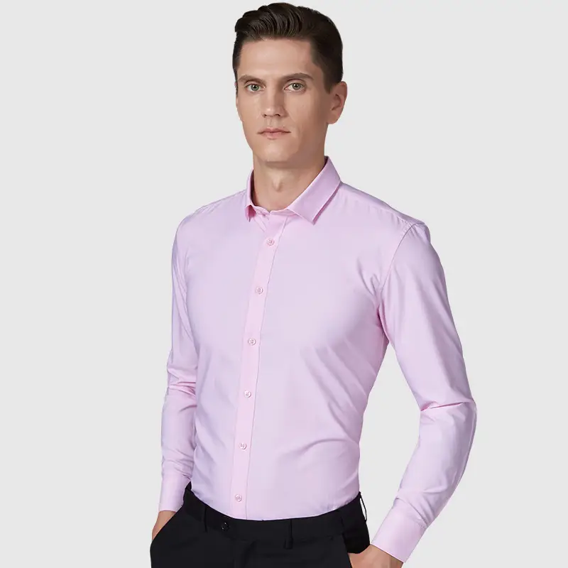 Men's Slim White Business Shirt Long Sleeve - Image 8