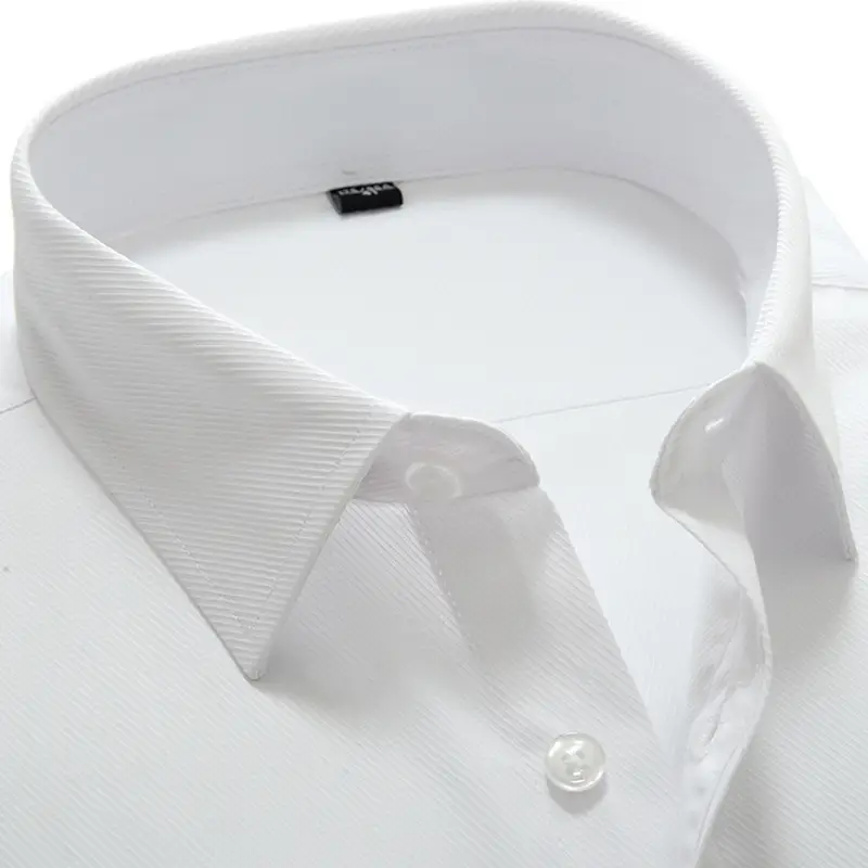 Men's Slim White Business Shirt Long Sleeve - Image 9
