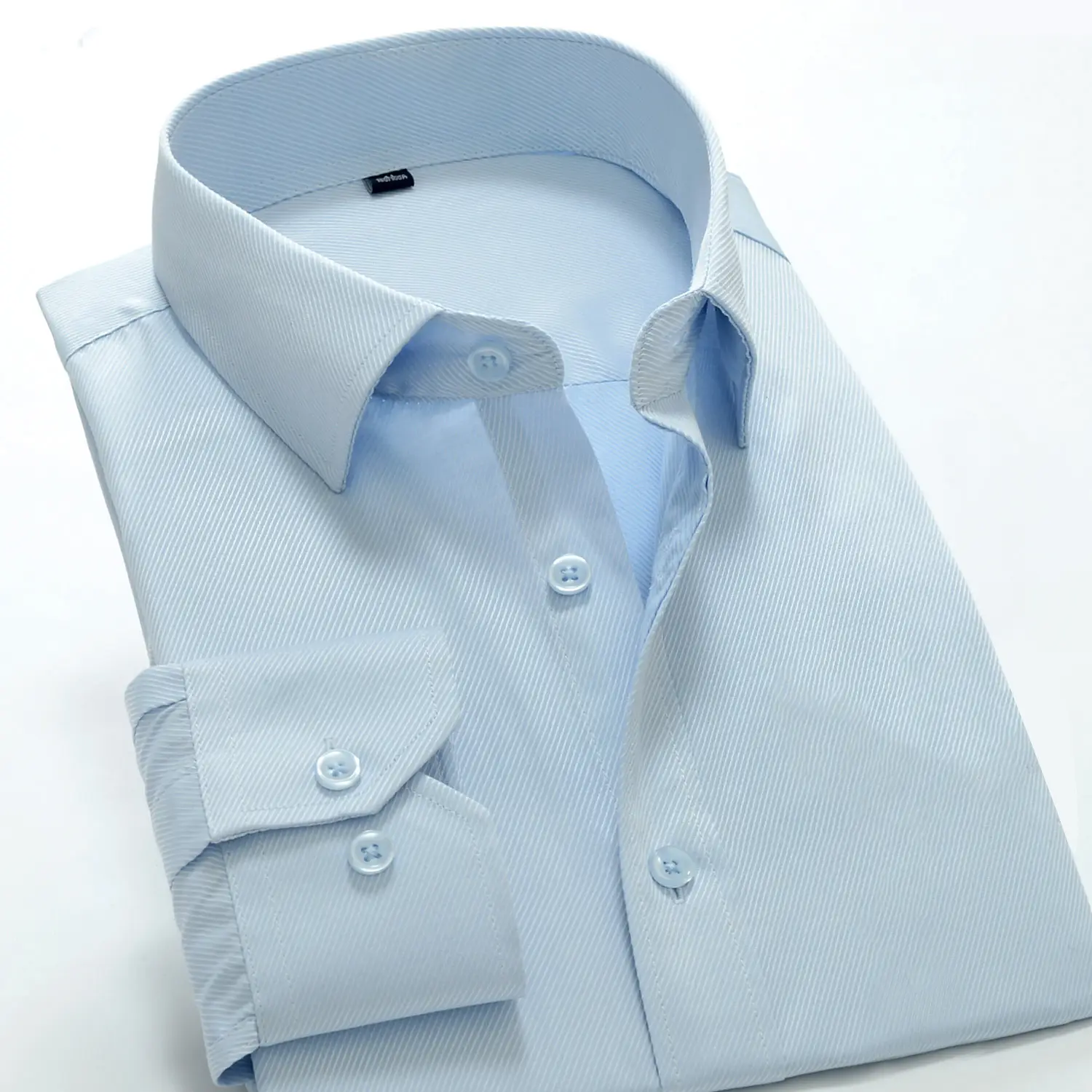 Men's Slim White Business Shirt Long Sleeve - Image 3