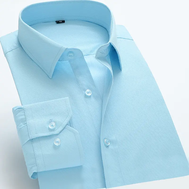 Men's Slim White Business Shirt Long Sleeve - Image 4