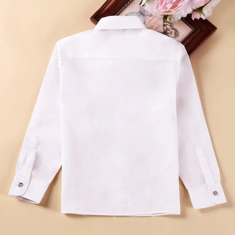 White Shirt for Boys Girls School Uniform Performance Dress