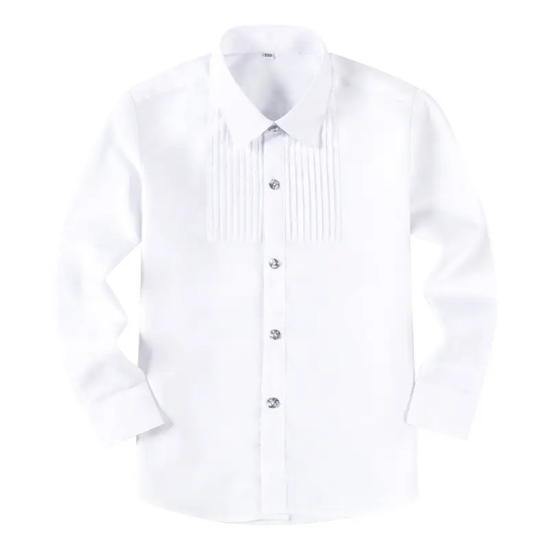 White Shirt for Boys Girls School Uniform Performance Dress