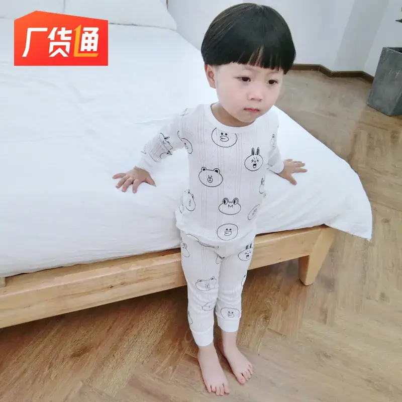 Kids Cotton Pajamas Set for Boys Girls Spring Autumn - Image 3