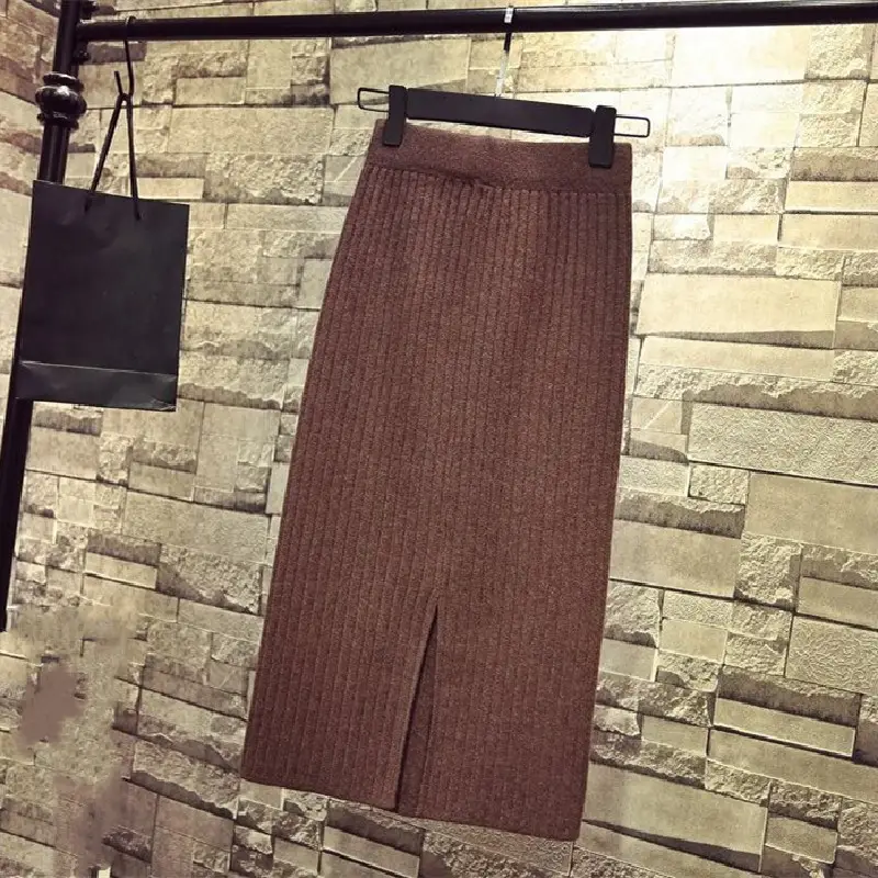 Korean Style Slimming Split Knitted Skirt Set of 4 - Image 4