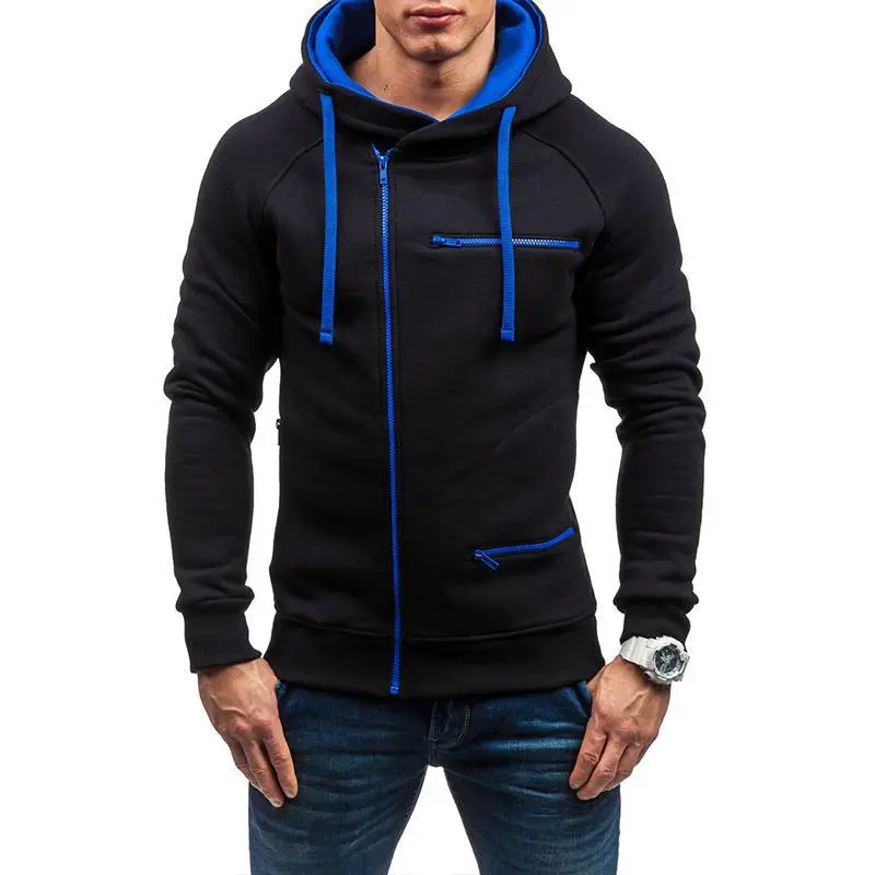 New Men's Full-Zip Hoodie Red with Black Trim - Image 2