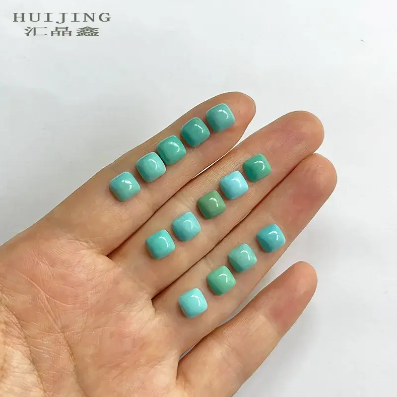 Turquoise Ring Face Bare Stone Jewelry 7mm Square 5mm - Image 3