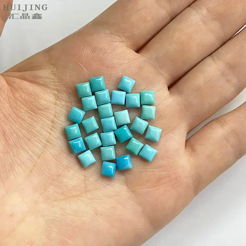 Turquoise Ring Face Bare Stone Jewelry 7mm Square 5mm - Image 4