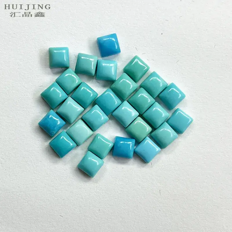 Turquoise Ring Face Bare Stone Jewelry 7mm Square 5mm - Image 5