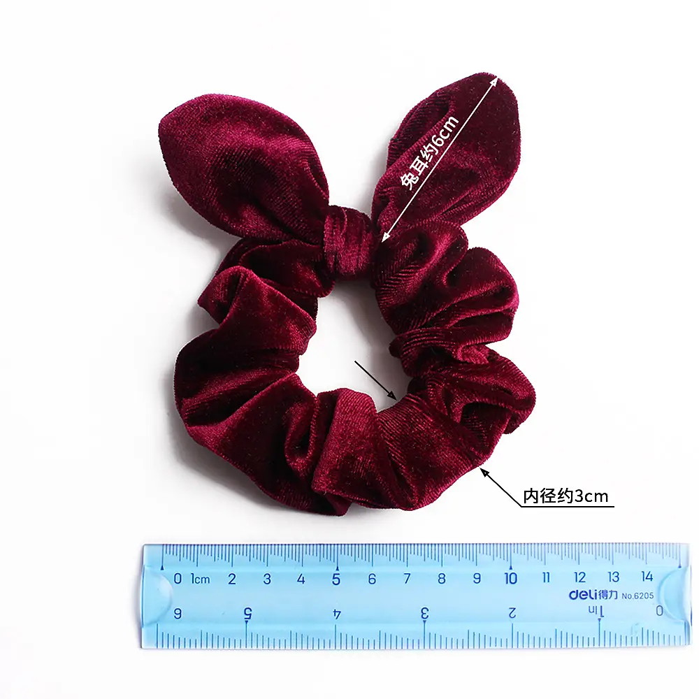 Velvet Rabbit Ears Hairband Brown 30 Color