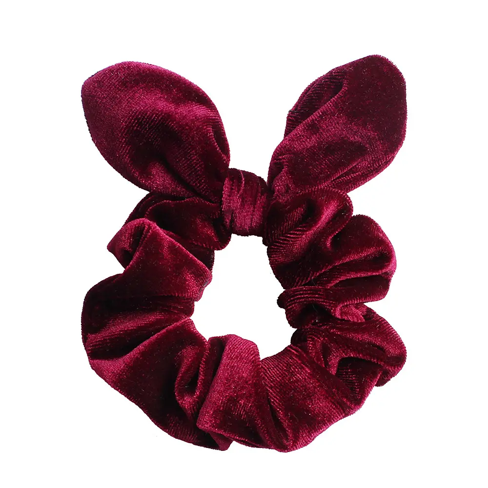 Velvet Rabbit Ears Hairband Brown 30 Color