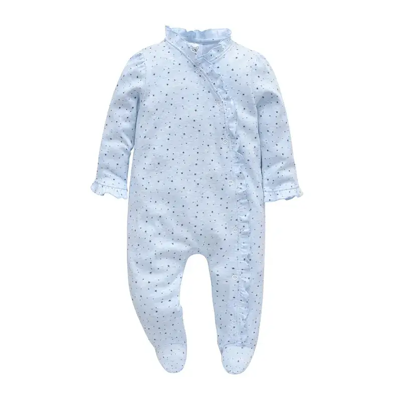 Cotton Newborn One-Piece Oblique Lapel Baby Suit - Image 2