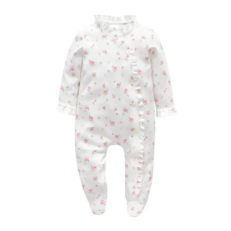 Cotton Newborn One-Piece Oblique Lapel Baby Suit - Image 5