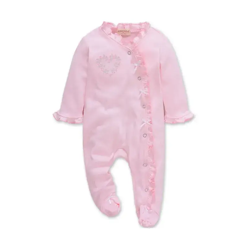 Cotton Newborn One-Piece Oblique Lapel Baby Suit - Image 3