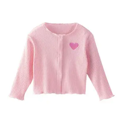 Red Korean Style Baby Cardigan for Girls Spring Autumn
