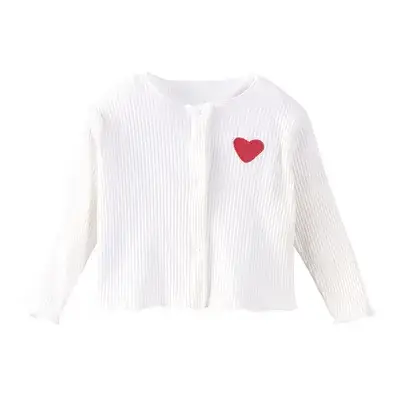Red Korean Style Baby Cardigan for Girls Spring Autumn