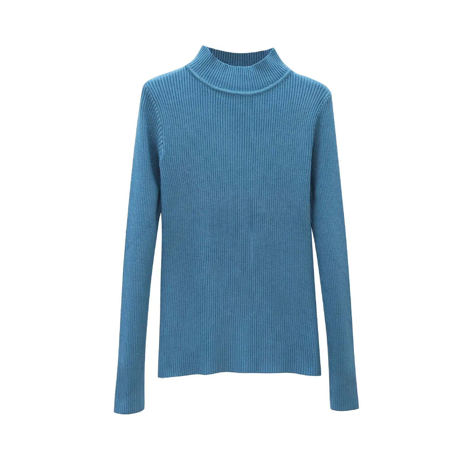 Women's Long Sleeve Solid Color Turtleneck Sweater - Image 18