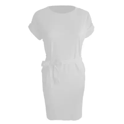 Women Off-Neck Lace-Up Bow High Waist Dress - Image 3