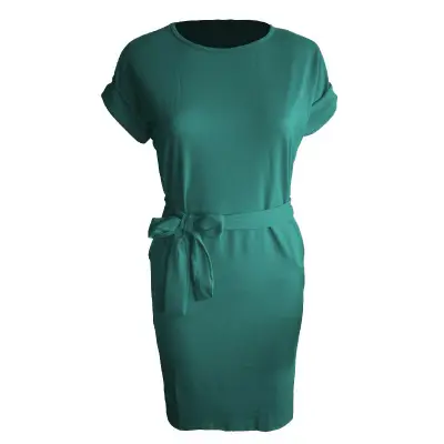 Women Off-Neck Lace-Up Bow High Waist Dress - Image 6