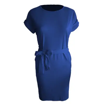 Women Off-Neck Lace-Up Bow High Waist Dress - Image 7