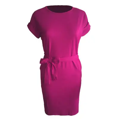Women Off-Neck Lace-Up Bow High Waist Dress - Image 8
