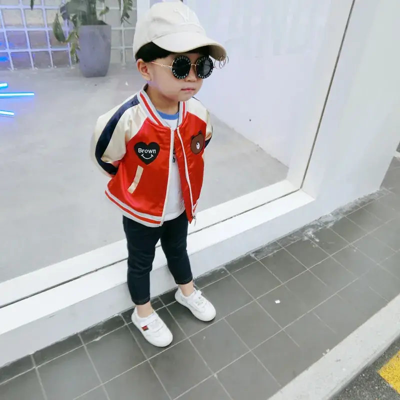 New Kids Satin Embroidered Jacket Spring Coat - Image 4