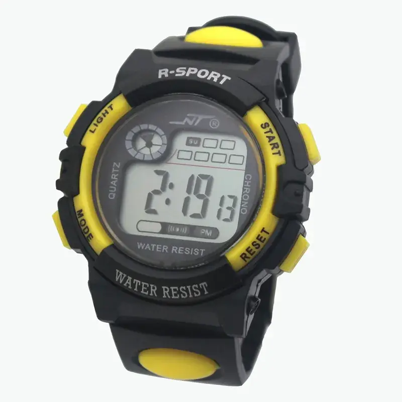R-Sport Digital Water Resistant Sports Watch Black Yellow - Image 2