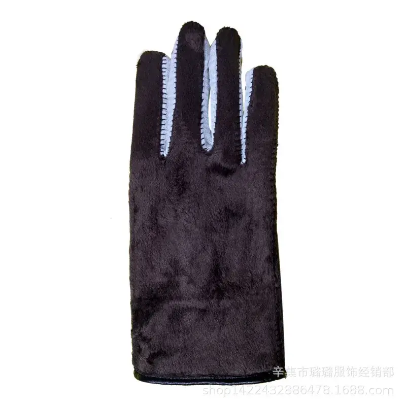 Men's Touch Screen Leather Winter Gloves Electric Car Warm Waterproof - Image 5