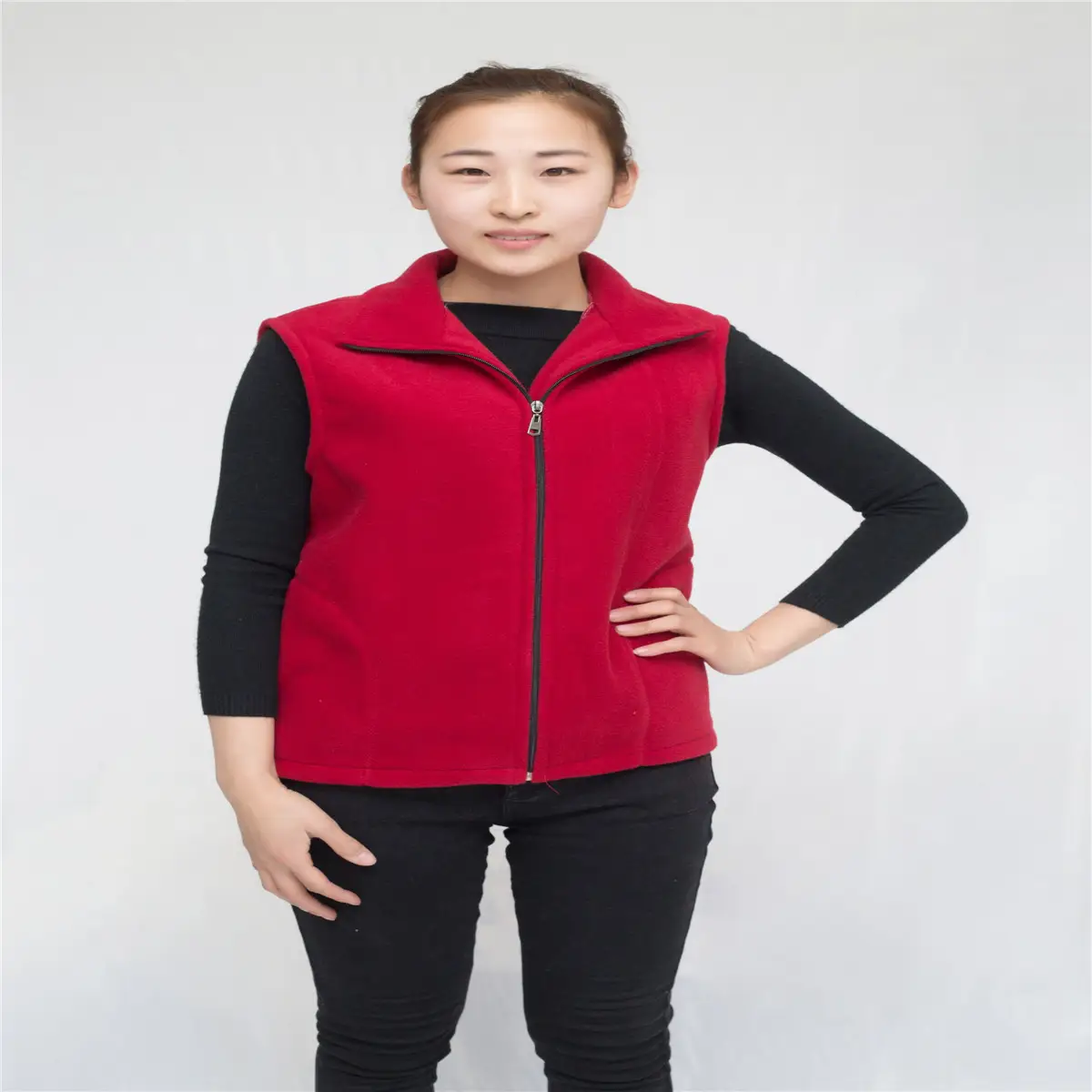 Girls Red Fleece Sleeveless Vest Winter Warm - Image 9