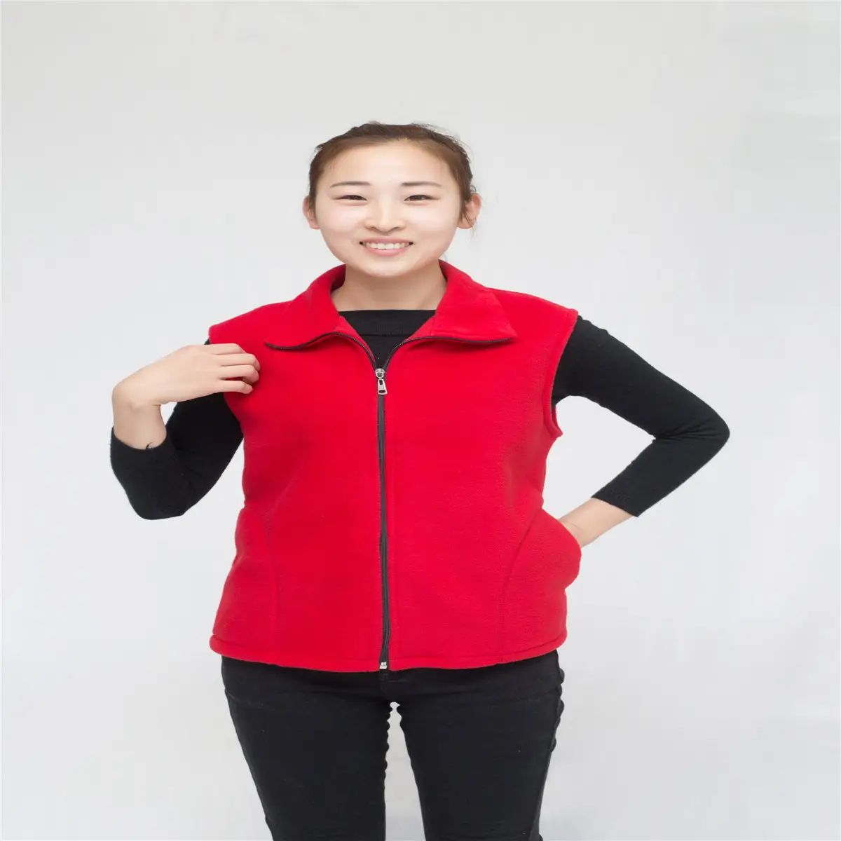 Girls Red Fleece Sleeveless Vest Winter Warm - Image 10