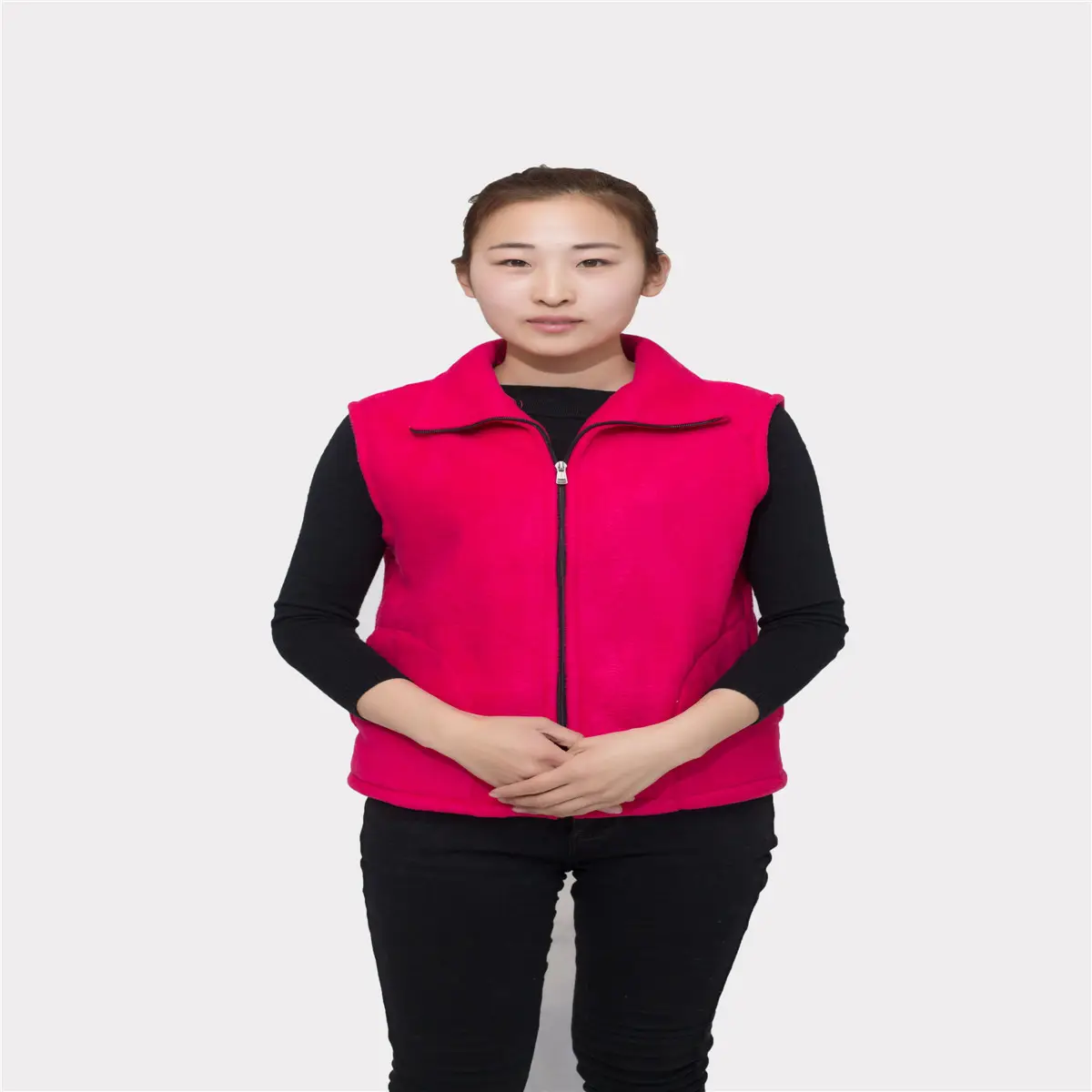 Girls Red Fleece Sleeveless Vest Winter Warm - Image 8