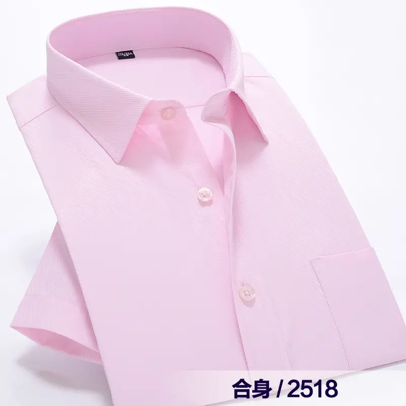 Men's Light Blue Short Sleeve Business Shirt Large - Image 6