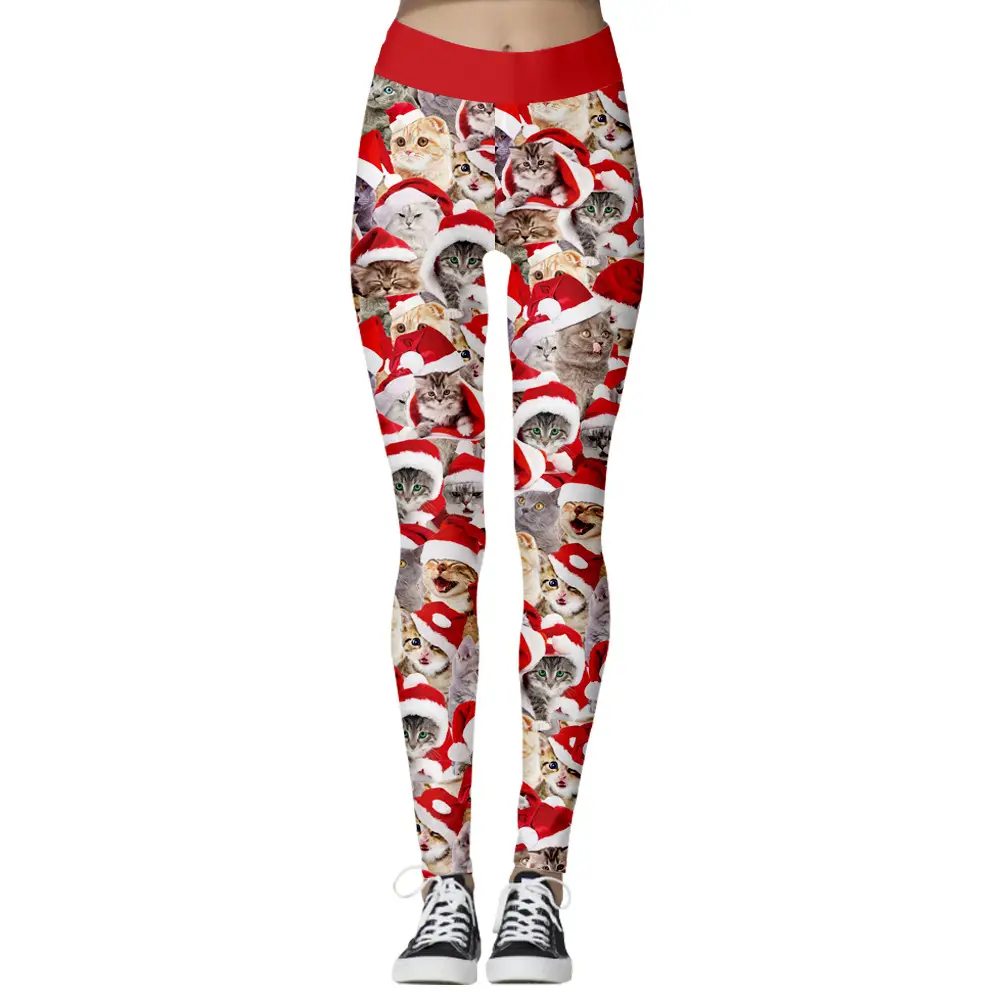 2018 New AliExpress Sexy Christmas Stripe Sports Pants Red Green - Image 4