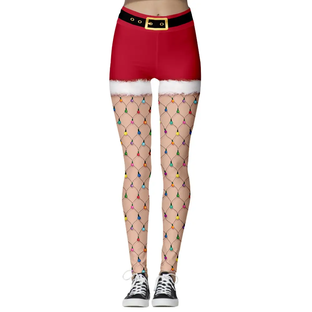 2018 New AliExpress Sexy Christmas Stripe Sports Pants Red Green - Image 7