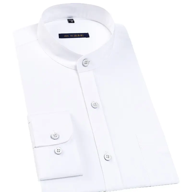 Gold Shield Men's White Long Sleeve Slim Fit Shirt - Image 7