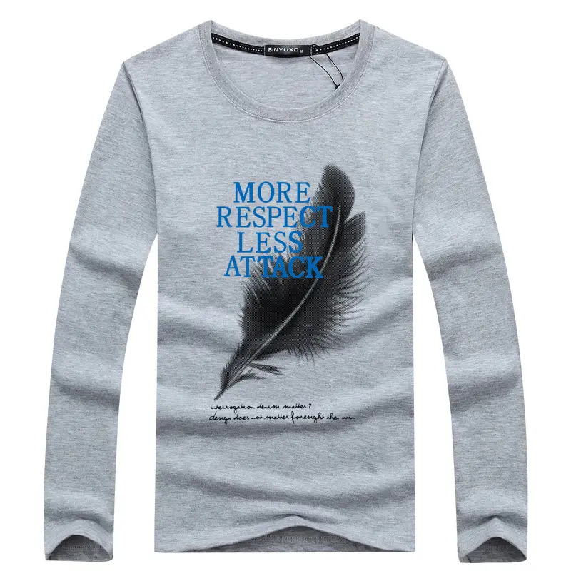 Men Navy Blue Long Sleeve T-Shirt with Wing Print