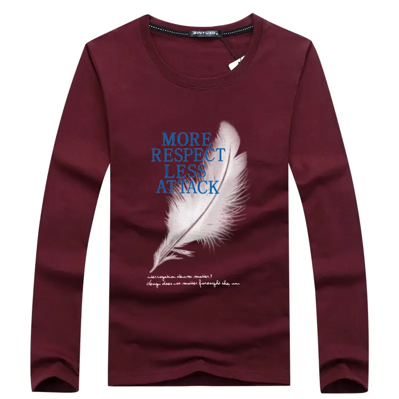 Men Navy Blue Long Sleeve T-Shirt with Wing Print