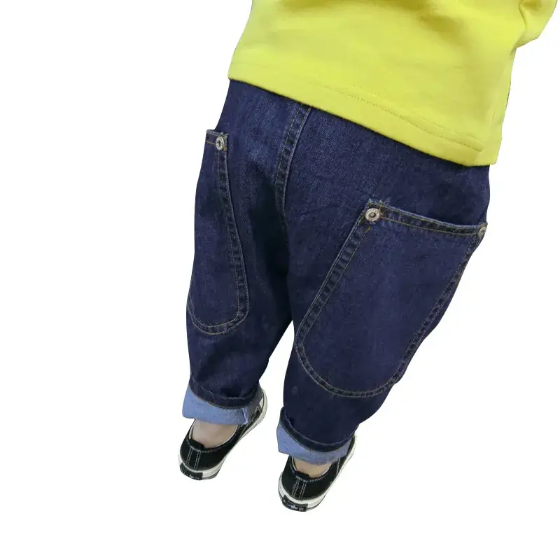 Korean Style Denim Trousers for Kids Big Pocket - Image 3