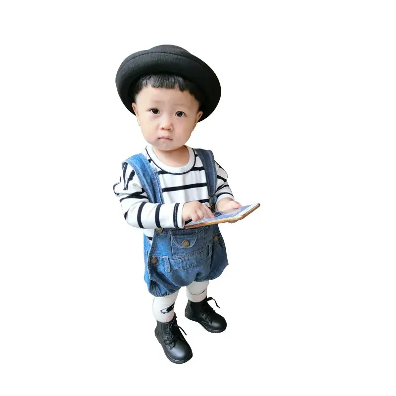 New Men's & Women's Baby Denim Pants Korean Kids All-match Strappers - Image 3