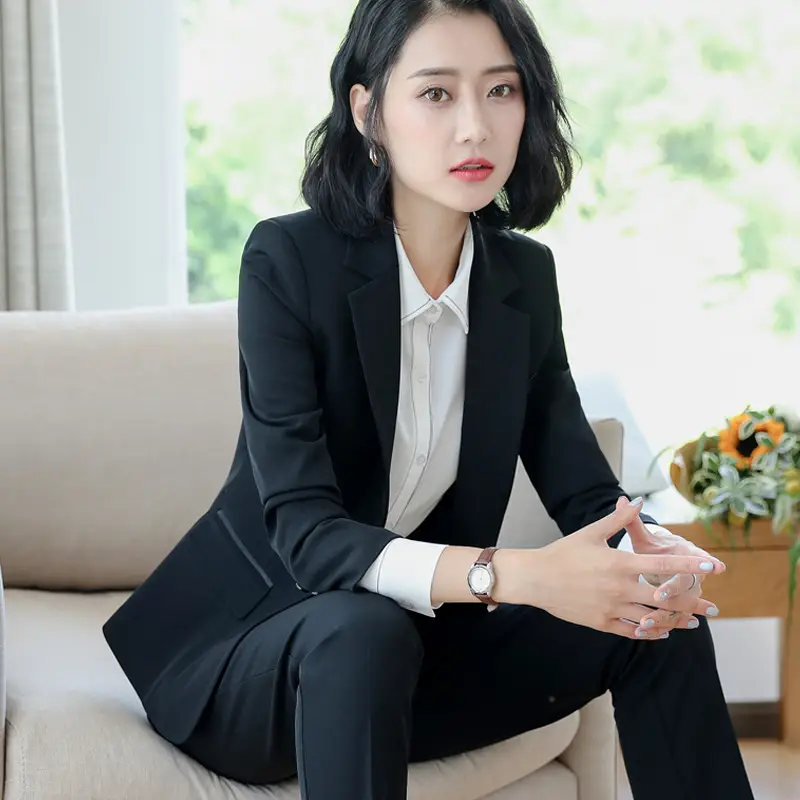 Business Suit Jacket for Women Small Gray Interview Wear - Image 4