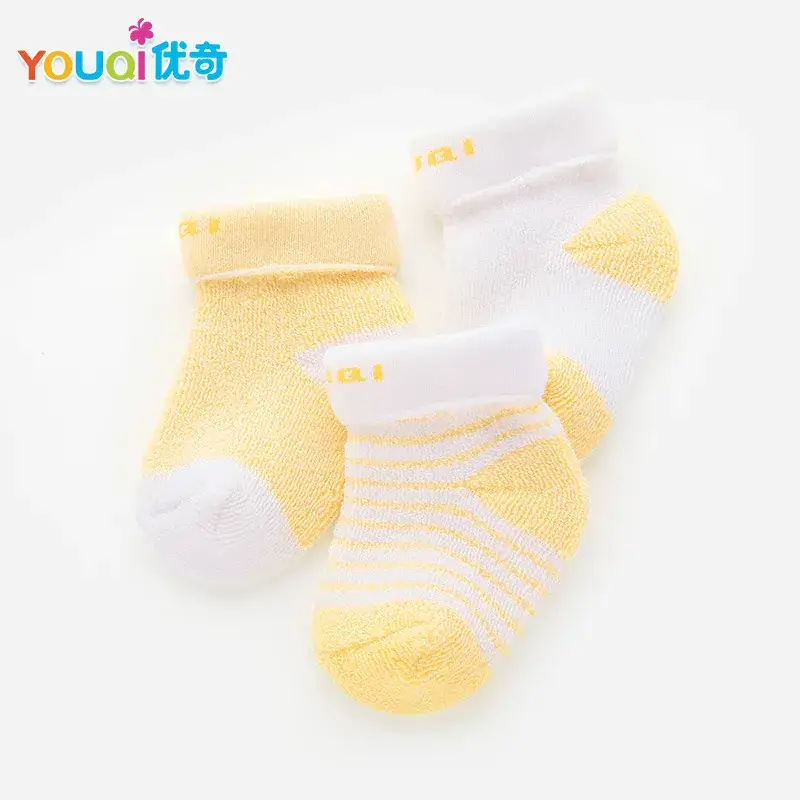 Baby Cotton Mid-Tube Socks Pink Striped 0-6Y - Image 3
